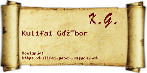 Kulifai Gábor névjegykártya