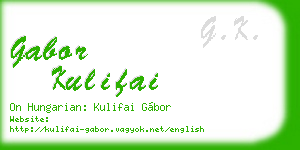 gabor kulifai business card
